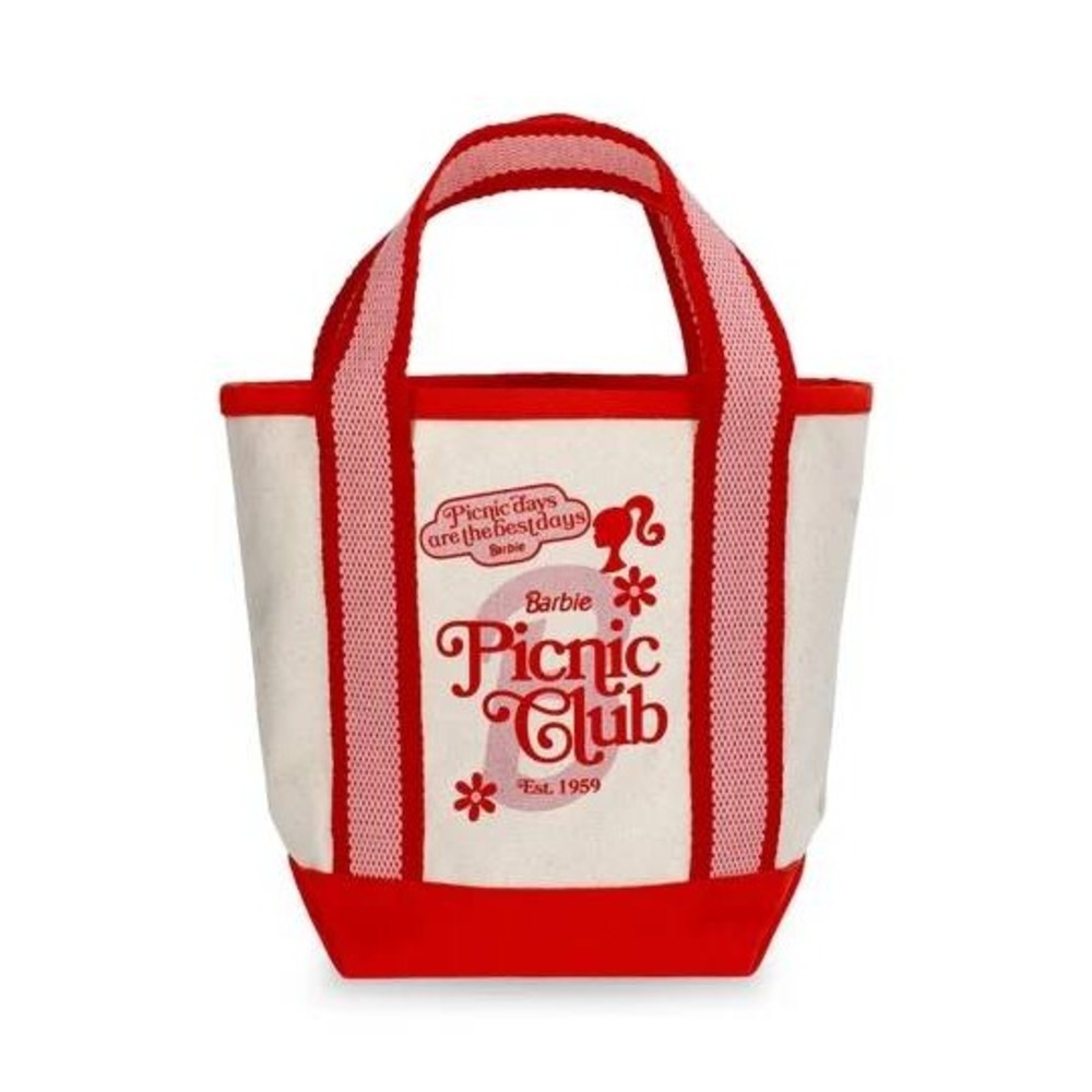 Coastal Barbie Picnic Club Mini Canvas Tote Bag Cream Retro Est 1959 New